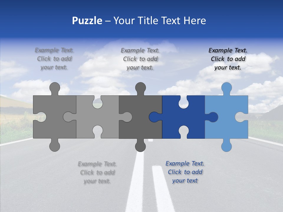 An Empty Road With A Blue Sky And Clouds In The Background PowerPoint Template