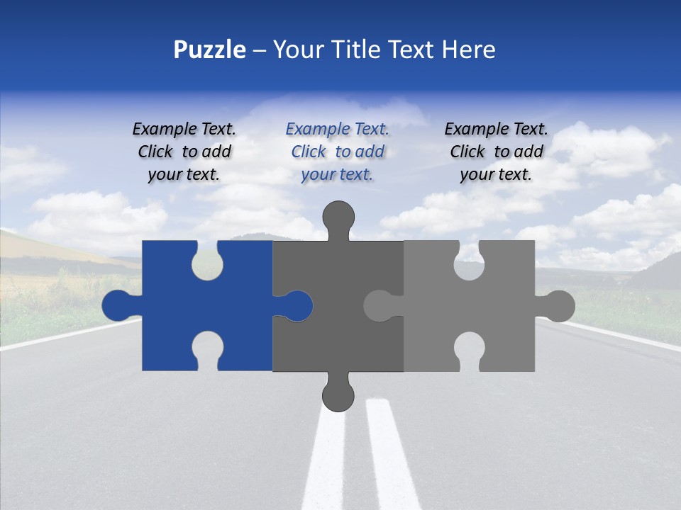 An Empty Road With A Blue Sky And Clouds In The Background PowerPoint Template