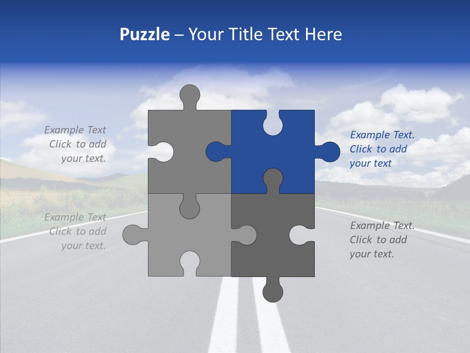 An Empty Road With A Blue Sky And Clouds In The Background PowerPoint Template