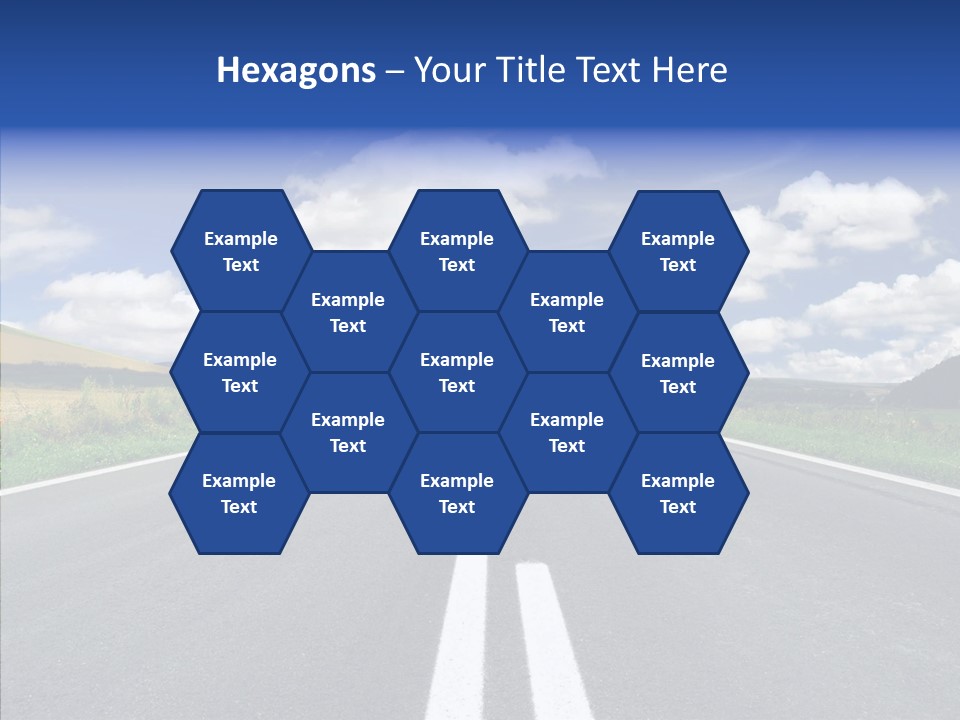 An Empty Road With A Blue Sky And Clouds In The Background PowerPoint Template