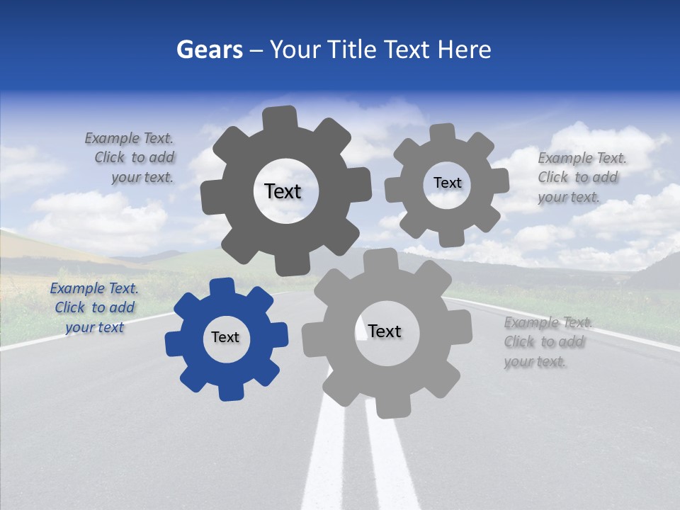 An Empty Road With A Blue Sky And Clouds In The Background PowerPoint Template