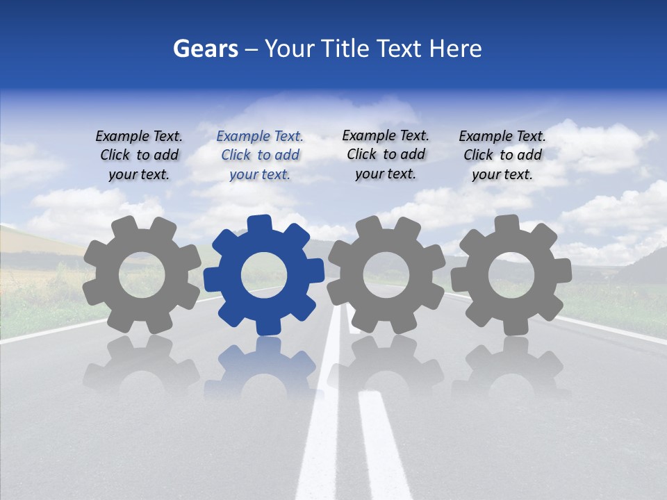 An Empty Road With A Blue Sky And Clouds In The Background PowerPoint Template