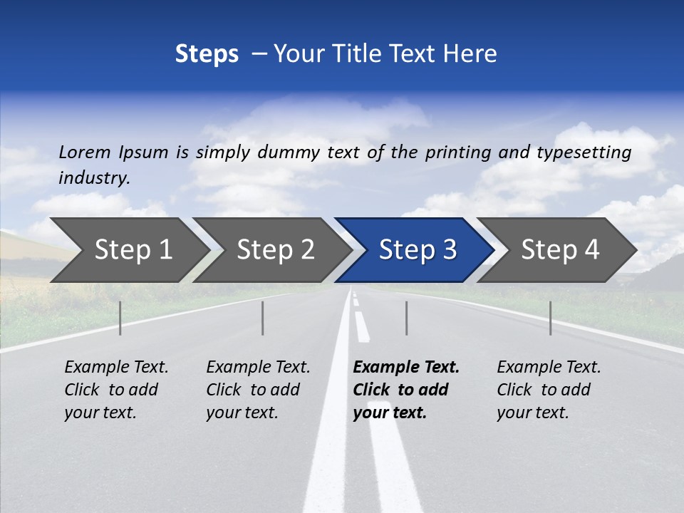 An Empty Road With A Blue Sky And Clouds In The Background PowerPoint Template
