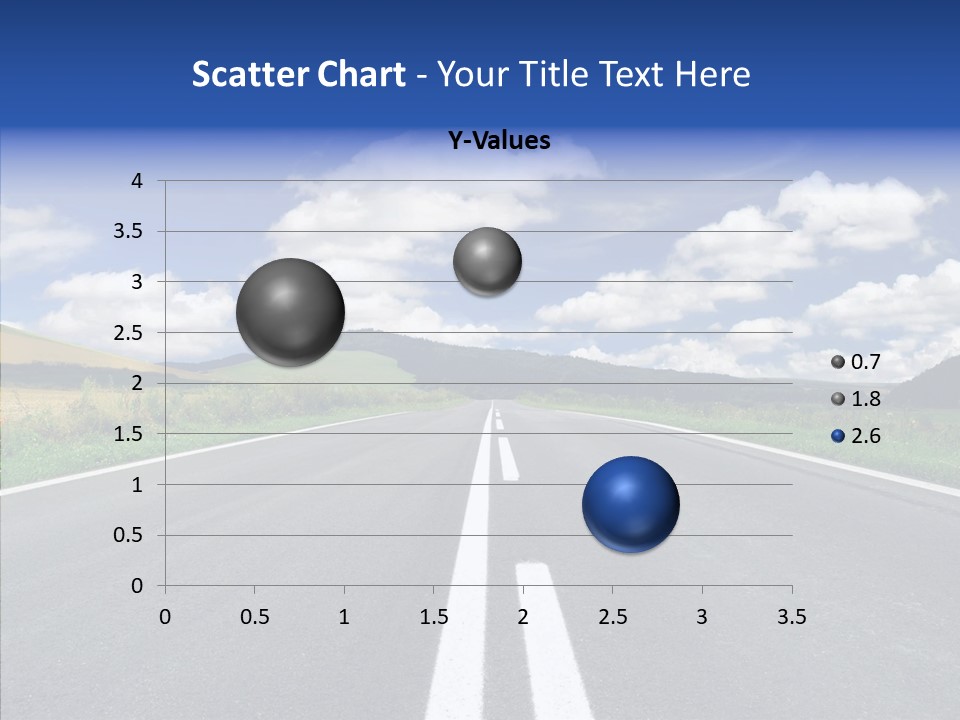 An Empty Road With A Blue Sky And Clouds In The Background PowerPoint Template