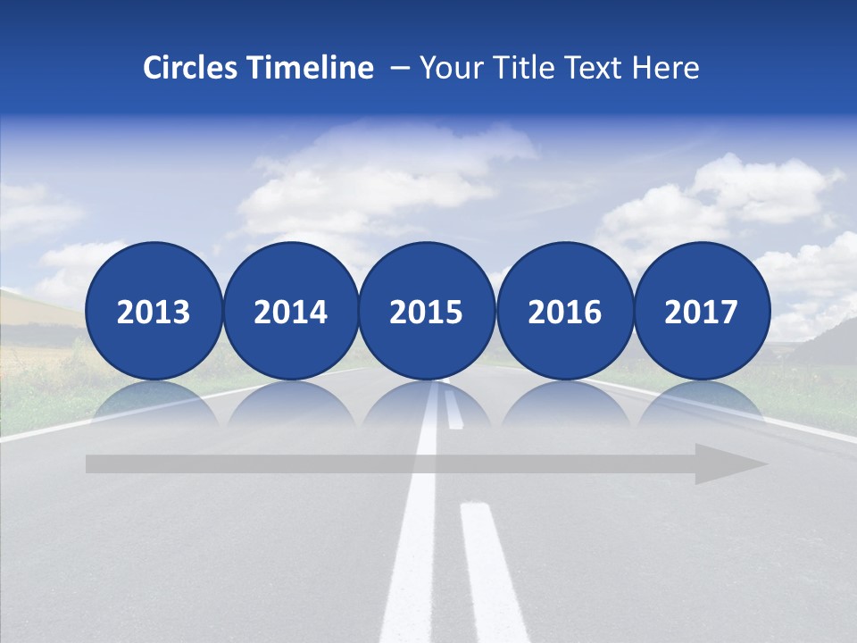 An Empty Road With A Blue Sky And Clouds In The Background PowerPoint Template