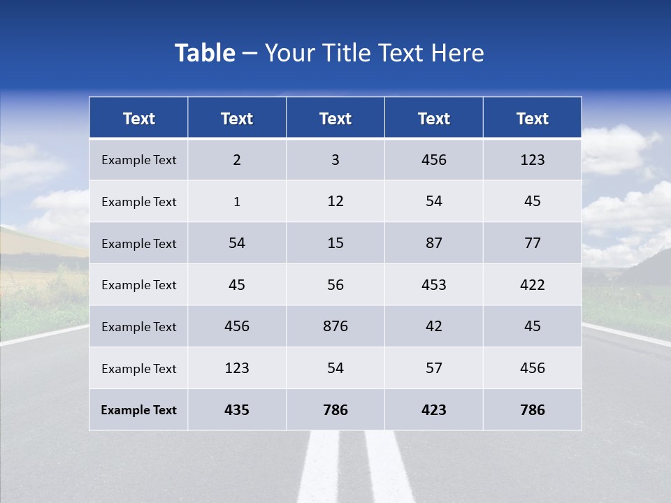 An Empty Road With A Blue Sky And Clouds In The Background PowerPoint Template