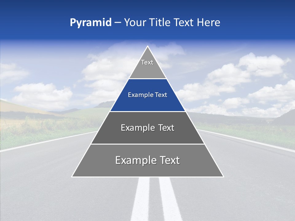 An Empty Road With A Blue Sky And Clouds In The Background PowerPoint Template