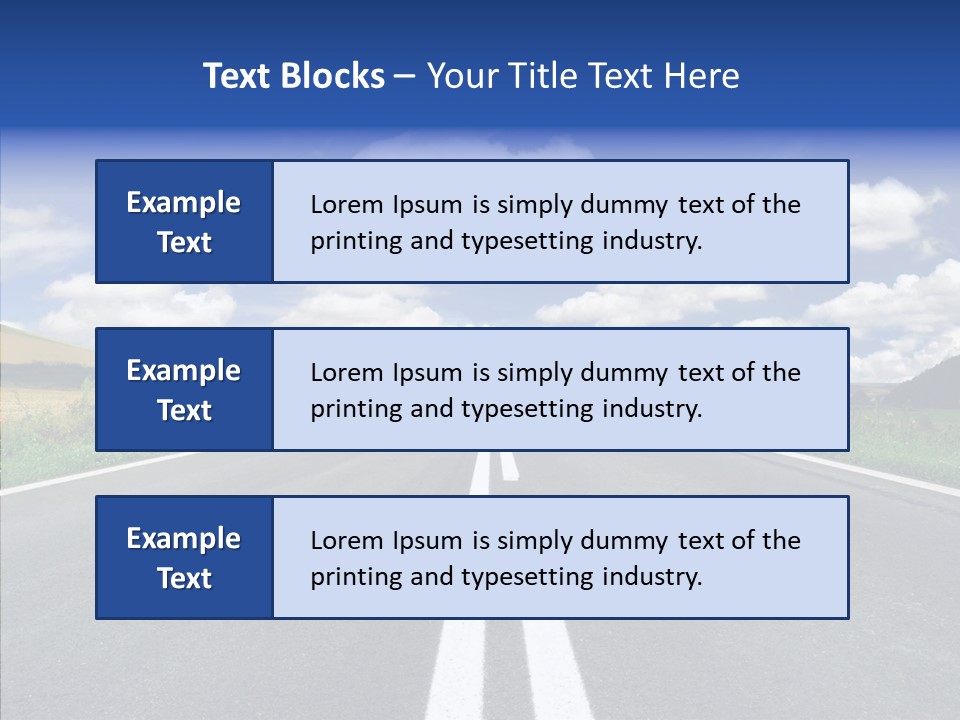 An Empty Road With A Blue Sky And Clouds In The Background PowerPoint Template