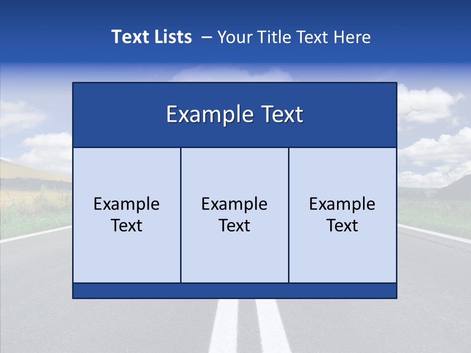 An Empty Road With A Blue Sky And Clouds In The Background PowerPoint Template