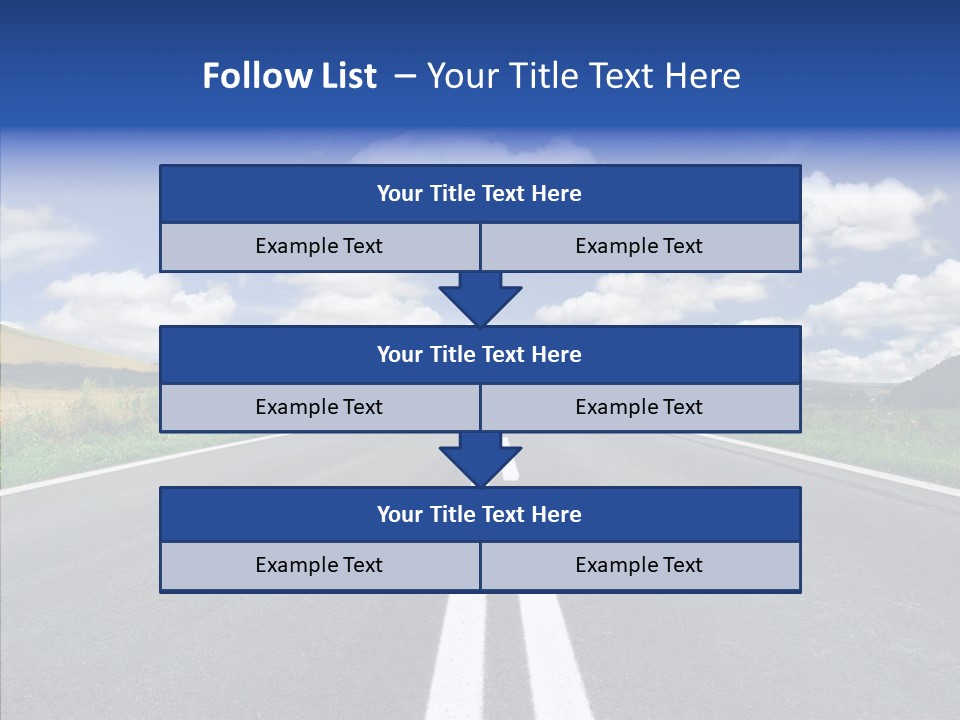 An Empty Road With A Blue Sky And Clouds In The Background PowerPoint Template