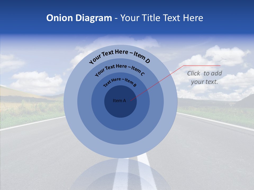 An Empty Road With A Blue Sky And Clouds In The Background PowerPoint Template