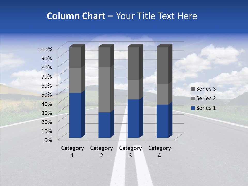 An Empty Road With A Blue Sky And Clouds In The Background PowerPoint Template