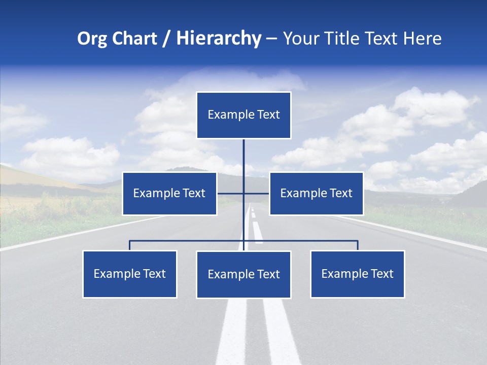 An Empty Road With A Blue Sky And Clouds In The Background PowerPoint Template