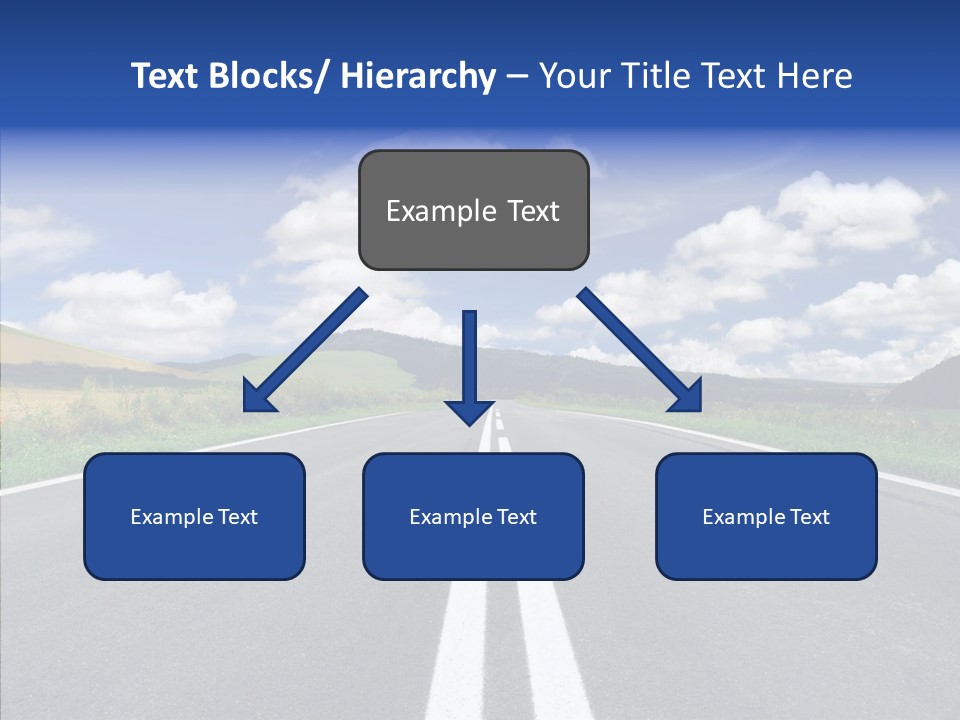 An Empty Road With A Blue Sky And Clouds In The Background PowerPoint Template