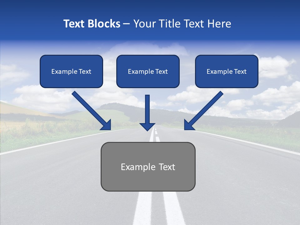 An Empty Road With A Blue Sky And Clouds In The Background PowerPoint Template