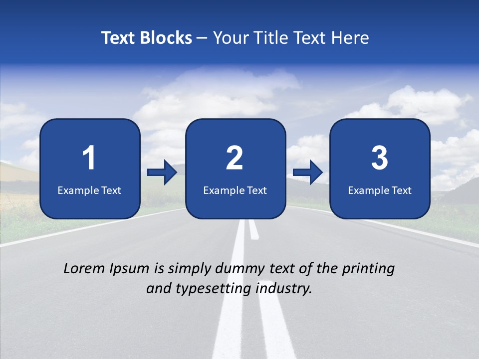 An Empty Road With A Blue Sky And Clouds In The Background PowerPoint Template
