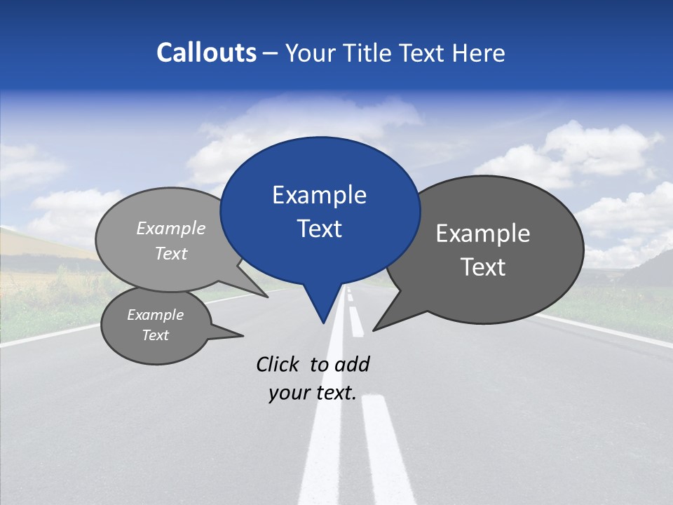 An Empty Road With A Blue Sky And Clouds In The Background PowerPoint Template