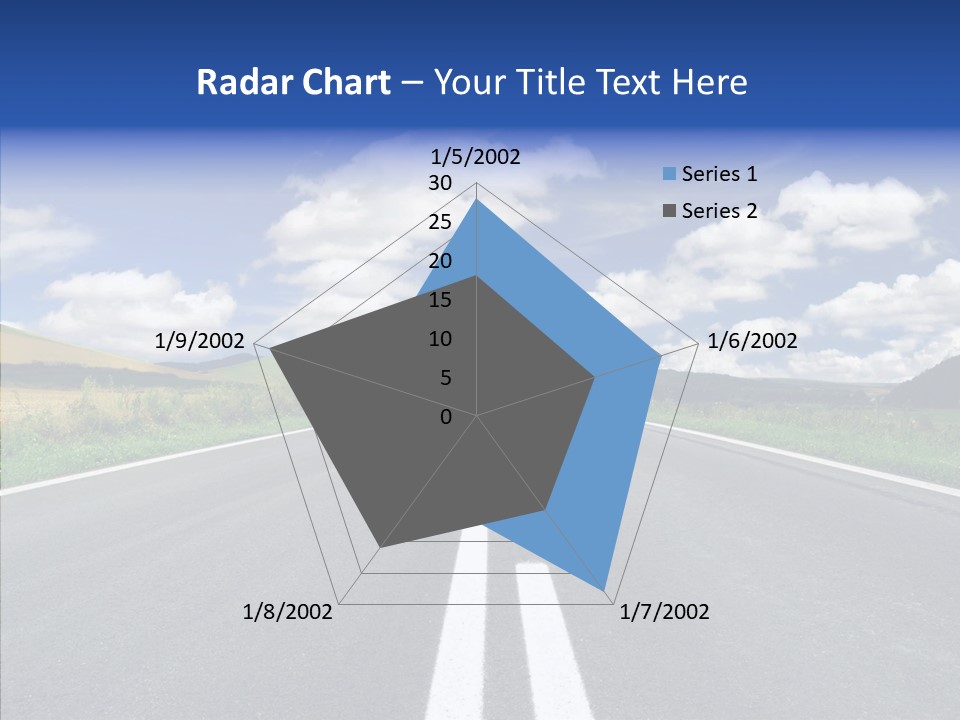 An Empty Road With A Blue Sky And Clouds In The Background PowerPoint Template