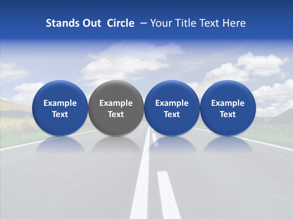 An Empty Road With A Blue Sky And Clouds In The Background PowerPoint Template