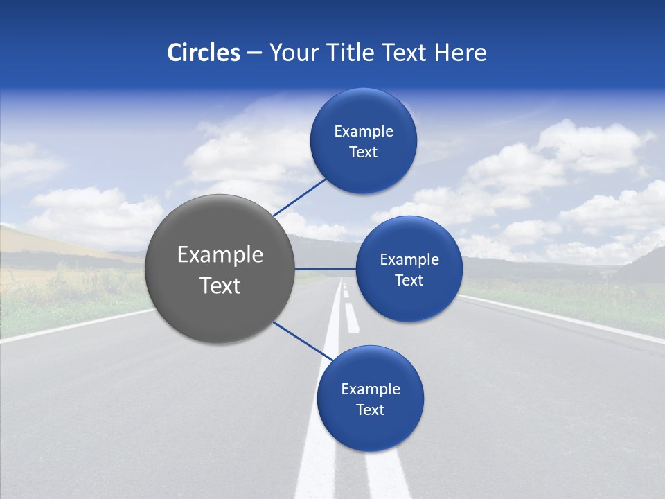 An Empty Road With A Blue Sky And Clouds In The Background PowerPoint Template