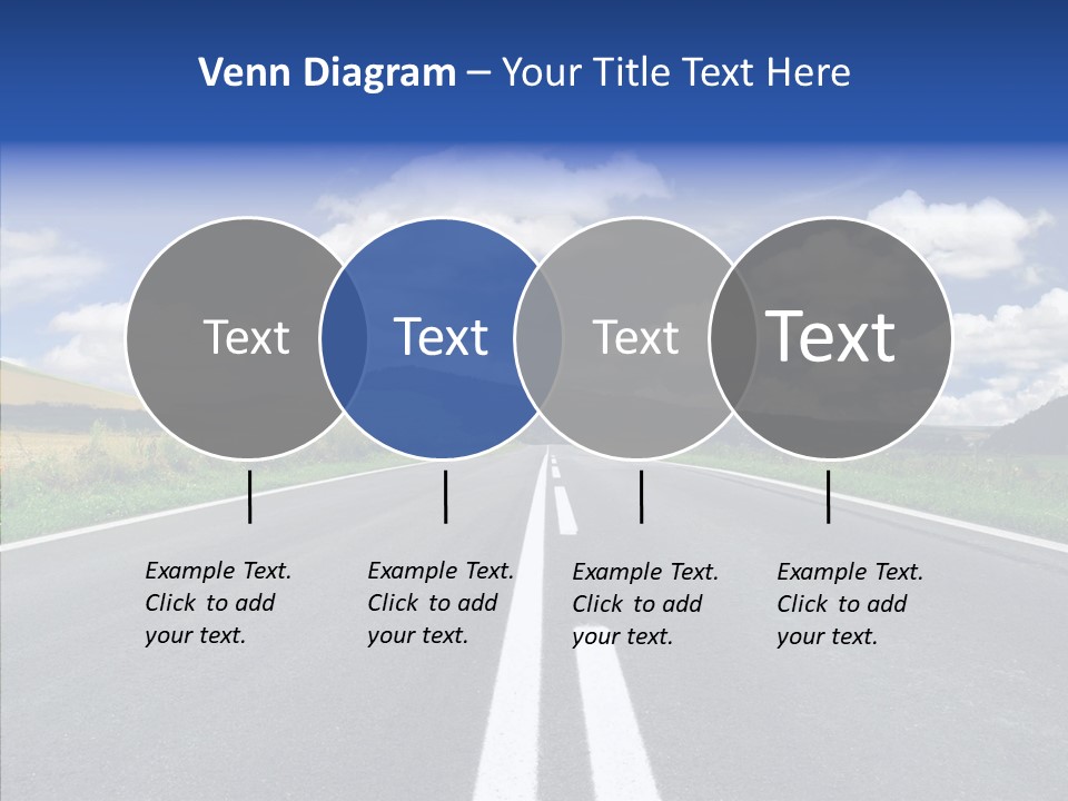 An Empty Road With A Blue Sky And Clouds In The Background PowerPoint Template
