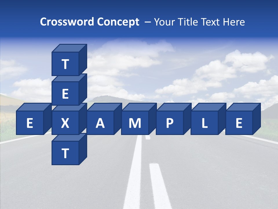 An Empty Road With A Blue Sky And Clouds In The Background PowerPoint Template