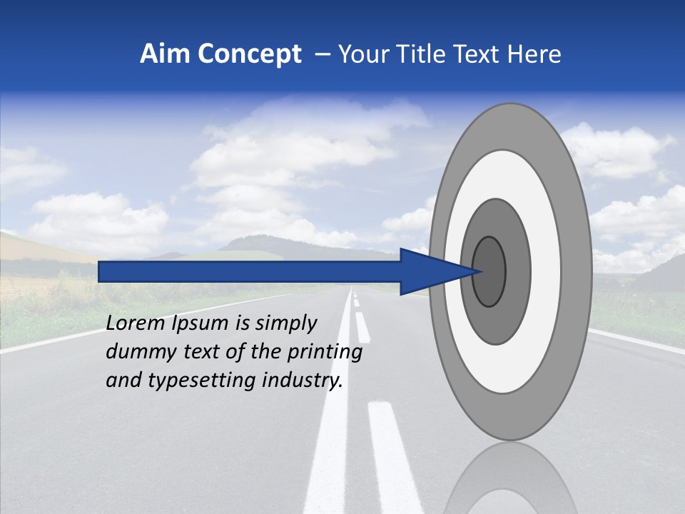 An Empty Road With A Blue Sky And Clouds In The Background PowerPoint Template