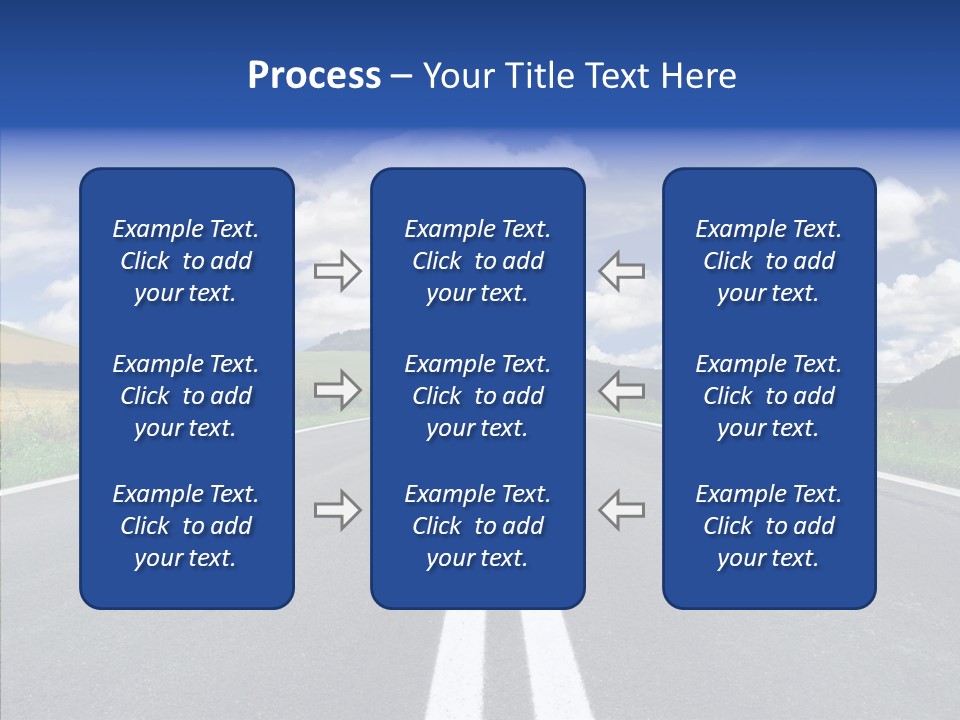 An Empty Road With A Blue Sky And Clouds In The Background PowerPoint Template