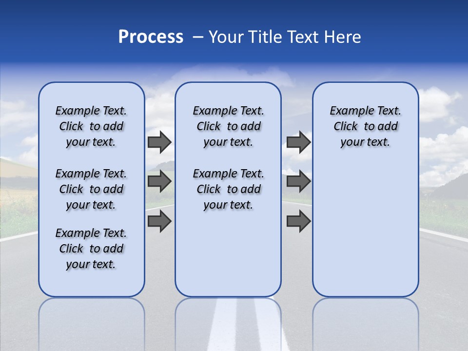 An Empty Road With A Blue Sky And Clouds In The Background PowerPoint Template