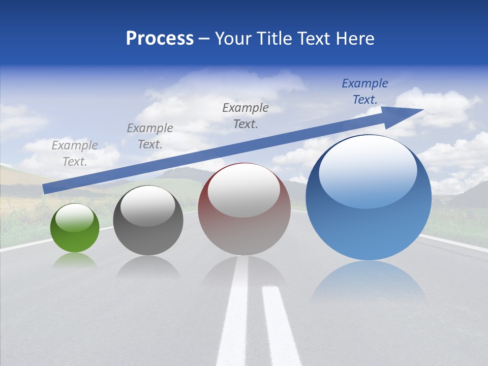 An Empty Road With A Blue Sky And Clouds In The Background PowerPoint Template