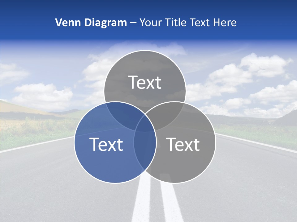 An Empty Road With A Blue Sky And Clouds In The Background PowerPoint Template