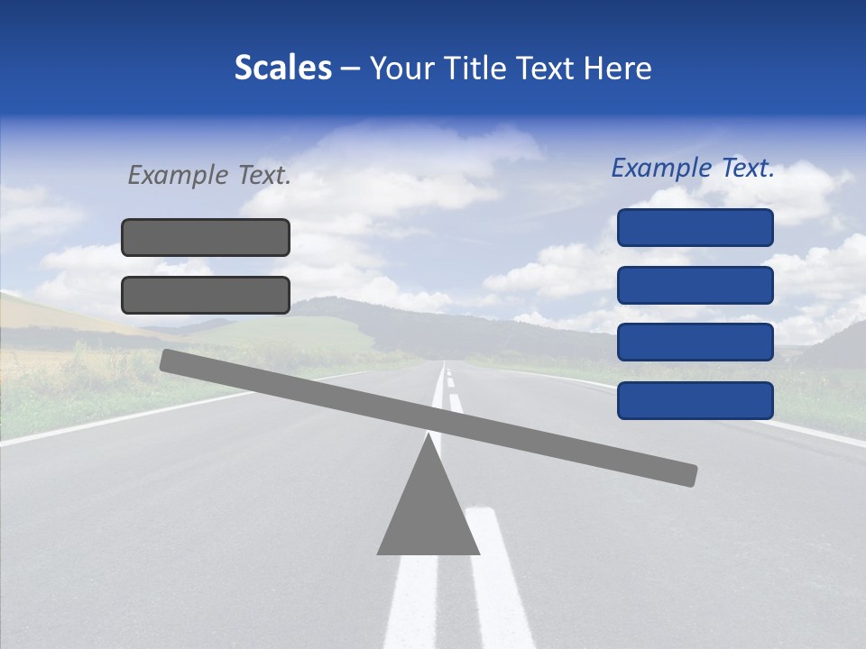 An Empty Road With A Blue Sky And Clouds In The Background PowerPoint Template