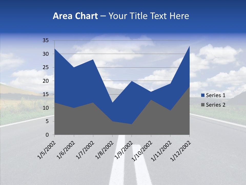 An Empty Road With A Blue Sky And Clouds In The Background PowerPoint Template