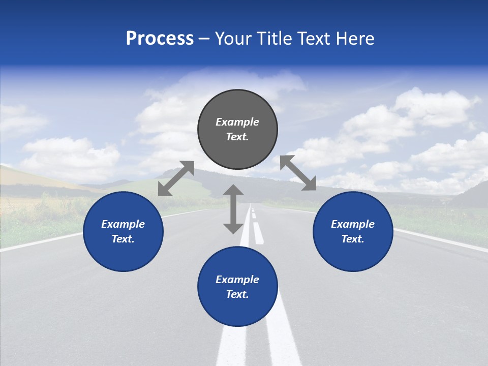 An Empty Road With A Blue Sky And Clouds In The Background PowerPoint Template