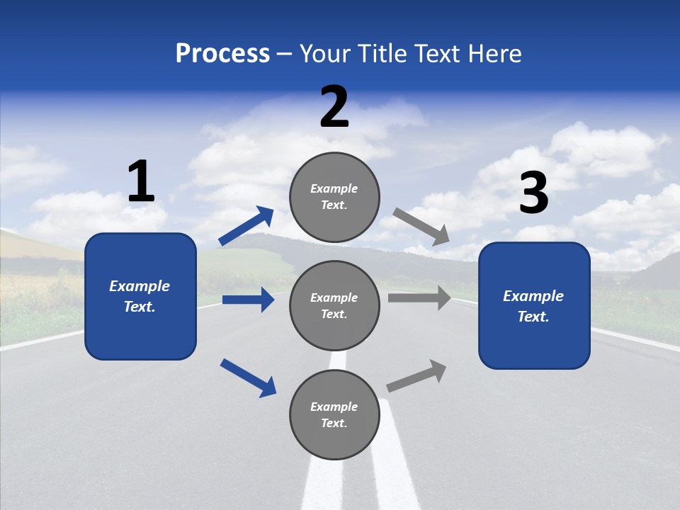 An Empty Road With A Blue Sky And Clouds In The Background PowerPoint Template