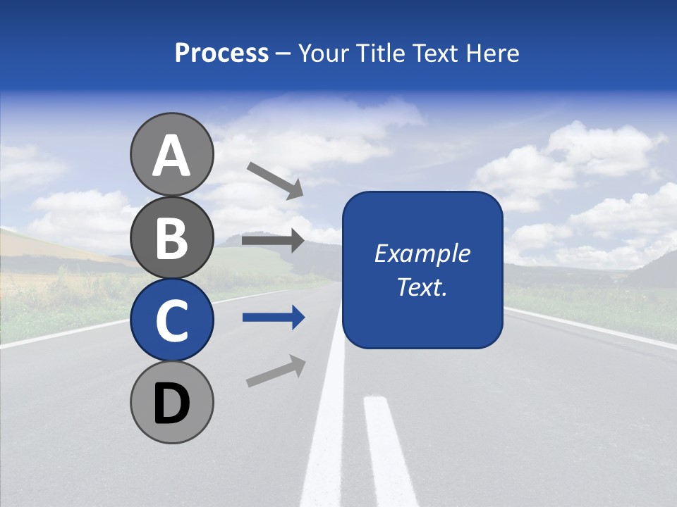 An Empty Road With A Blue Sky And Clouds In The Background PowerPoint Template