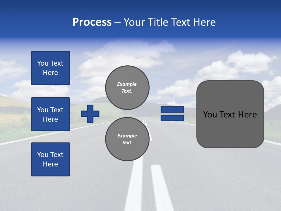 An Empty Road With A Blue Sky And Clouds In The Background PowerPoint Template