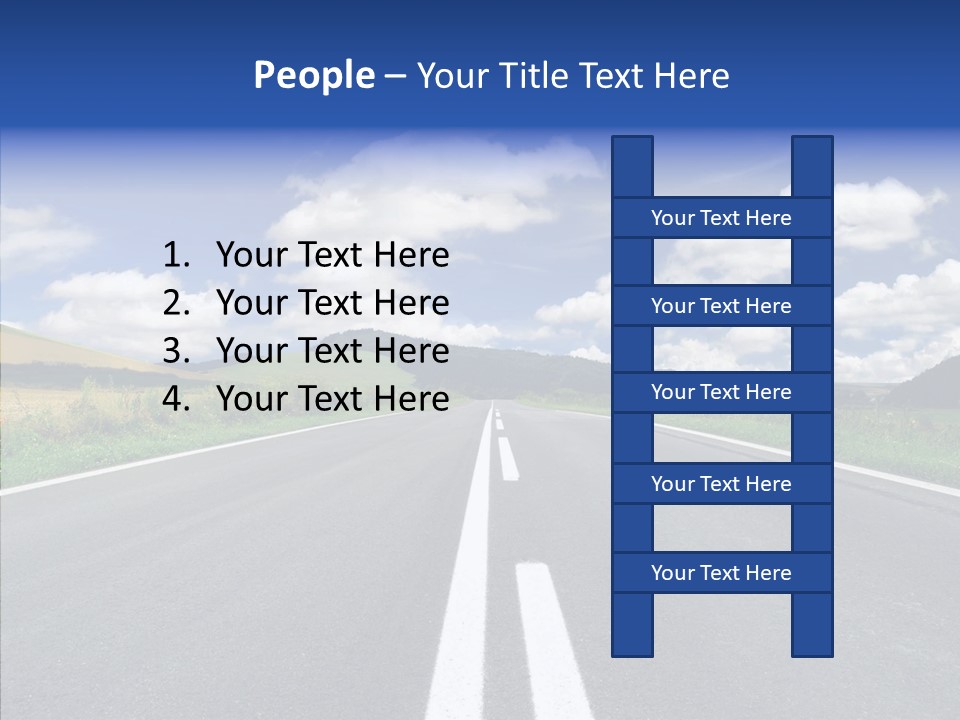 An Empty Road With A Blue Sky And Clouds In The Background PowerPoint Template