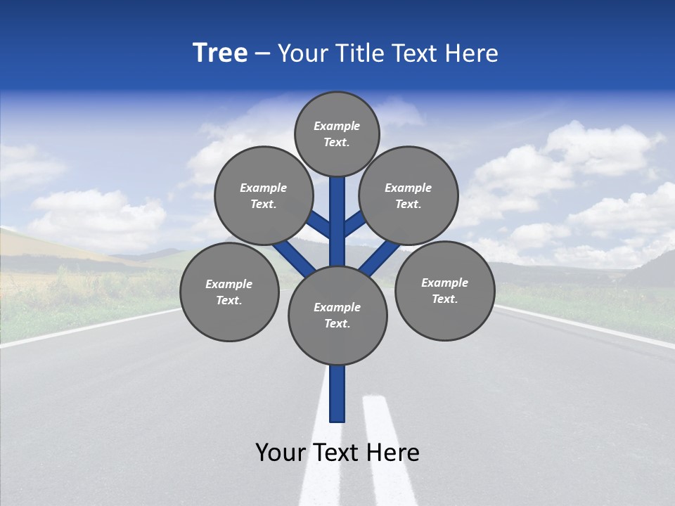 An Empty Road With A Blue Sky And Clouds In The Background PowerPoint Template