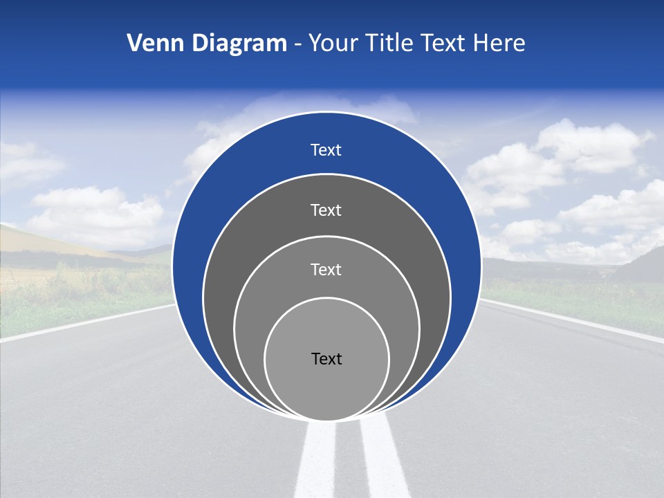 An Empty Road With A Blue Sky And Clouds In The Background PowerPoint Template