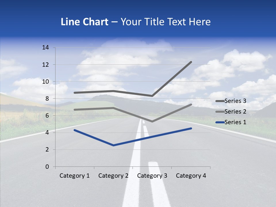 An Empty Road With A Blue Sky And Clouds In The Background PowerPoint Template