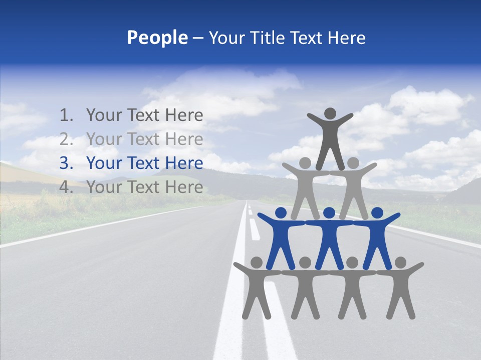 An Empty Road With A Blue Sky And Clouds In The Background PowerPoint Template