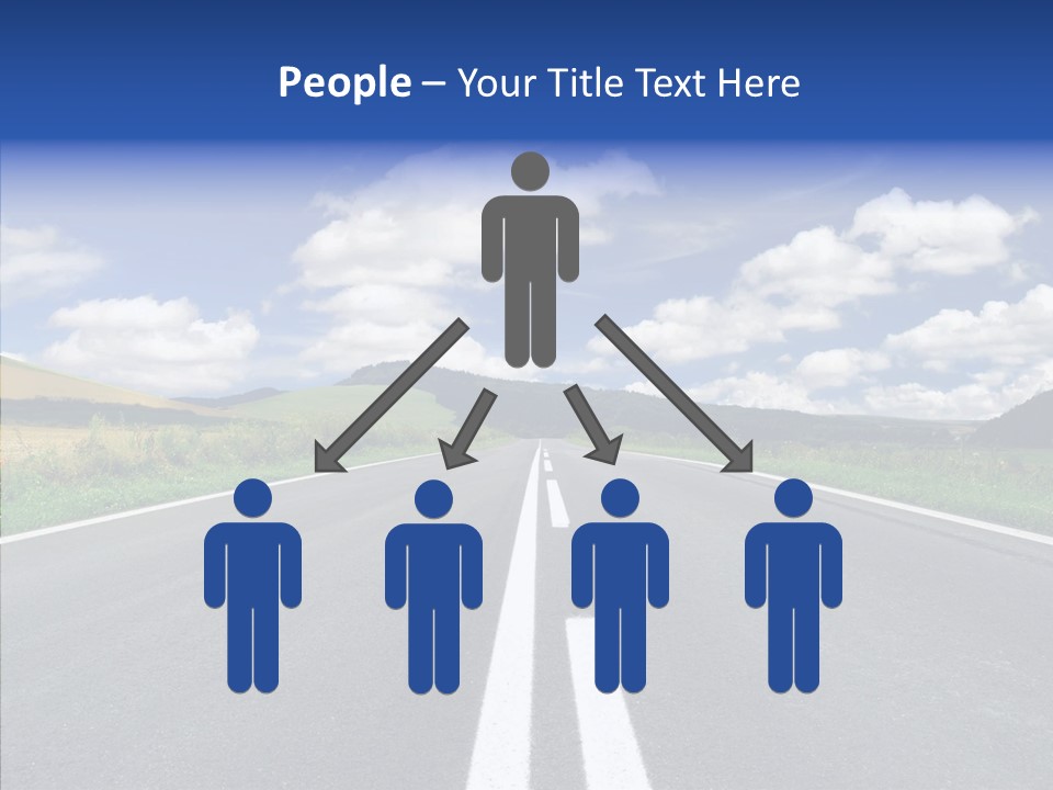 An Empty Road With A Blue Sky And Clouds In The Background PowerPoint Template