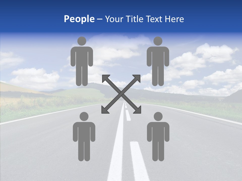 An Empty Road With A Blue Sky And Clouds In The Background PowerPoint Template