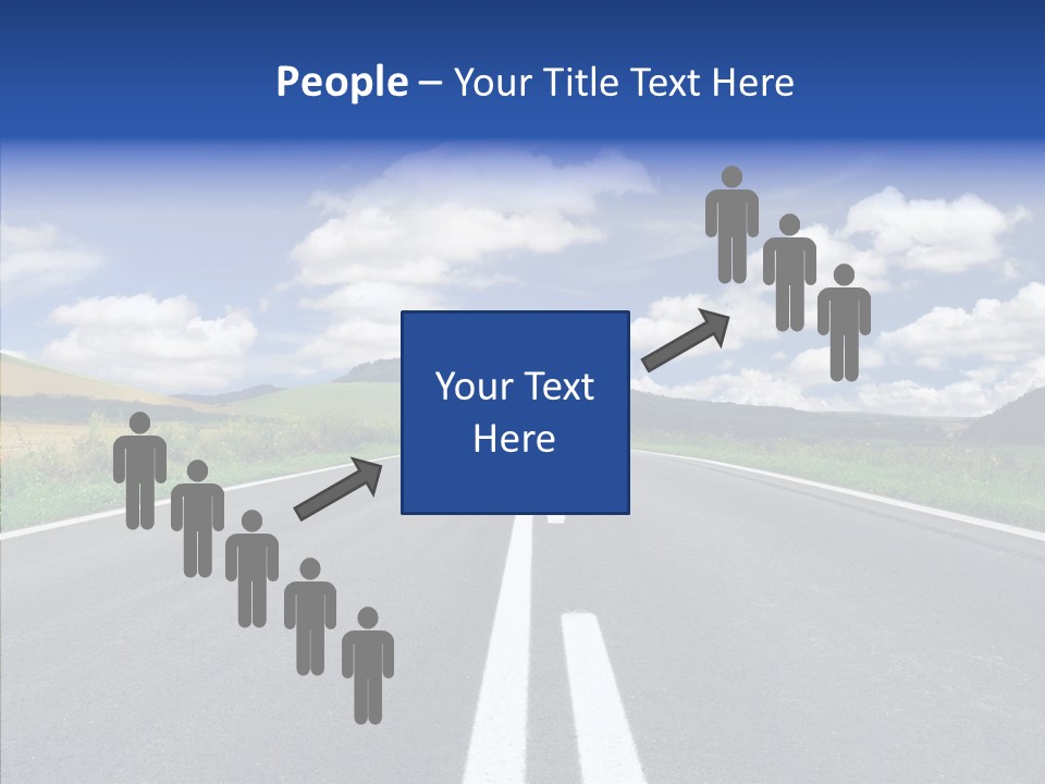 An Empty Road With A Blue Sky And Clouds In The Background PowerPoint Template