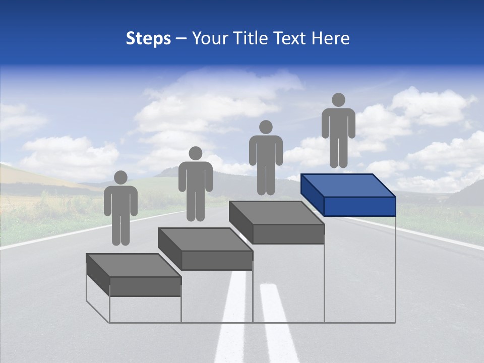 An Empty Road With A Blue Sky And Clouds In The Background PowerPoint Template