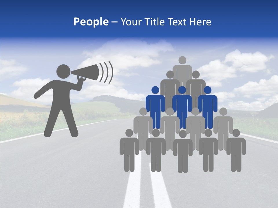 An Empty Road With A Blue Sky And Clouds In The Background PowerPoint Template