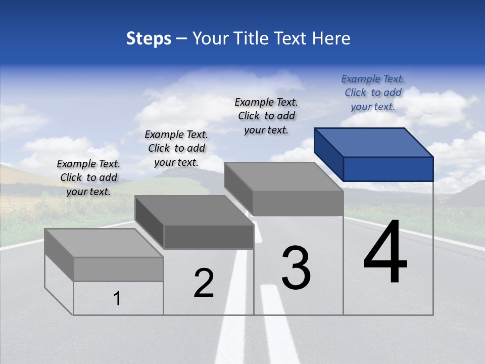 An Empty Road With A Blue Sky And Clouds In The Background PowerPoint Template