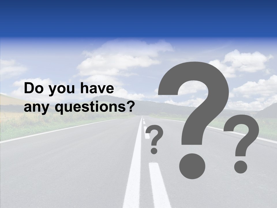 An Empty Road With A Blue Sky And Clouds In The Background PowerPoint Template