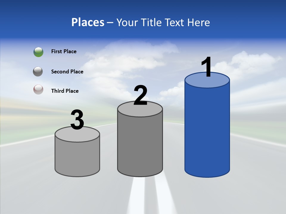 A Blurry Picture Of A Road With A Sky Background PowerPoint Template